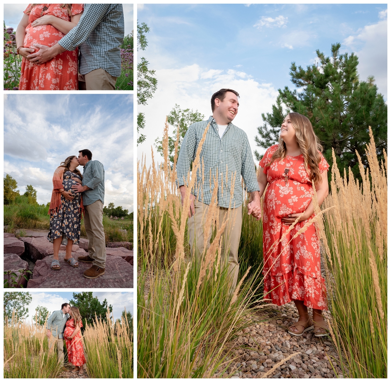 Family portrait photographer in aurora colorado Maternity photos taken at Hudson Gardens - Maternity photos with daughter and grandmother