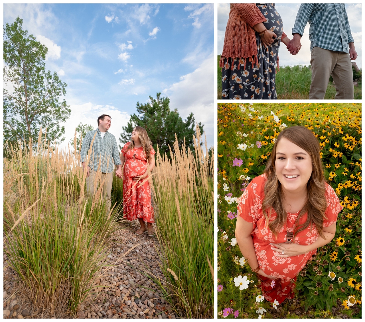 Family portrait photographer in aurora colorado Maternity photos taken at Hudson Gardens - Maternity photos with daughter and grandmother