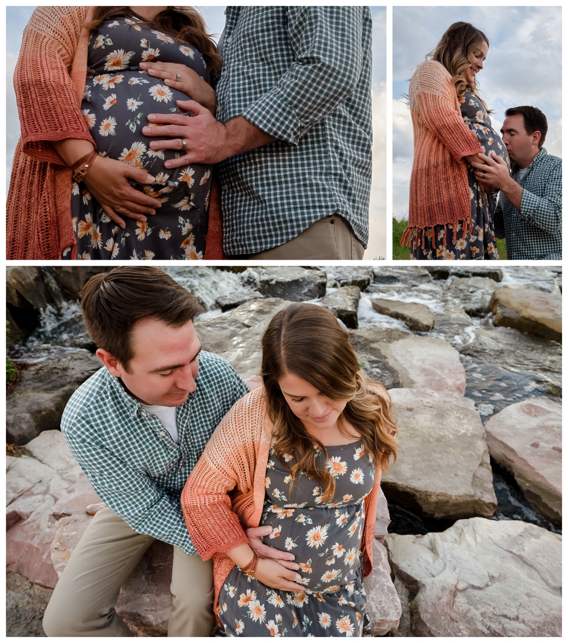 Family portrait photographer in aurora colorado Maternity photos taken at Hudson Gardens - Maternity photos with daughter and grandmother
